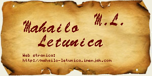 Mahailo Letunica vizit kartica